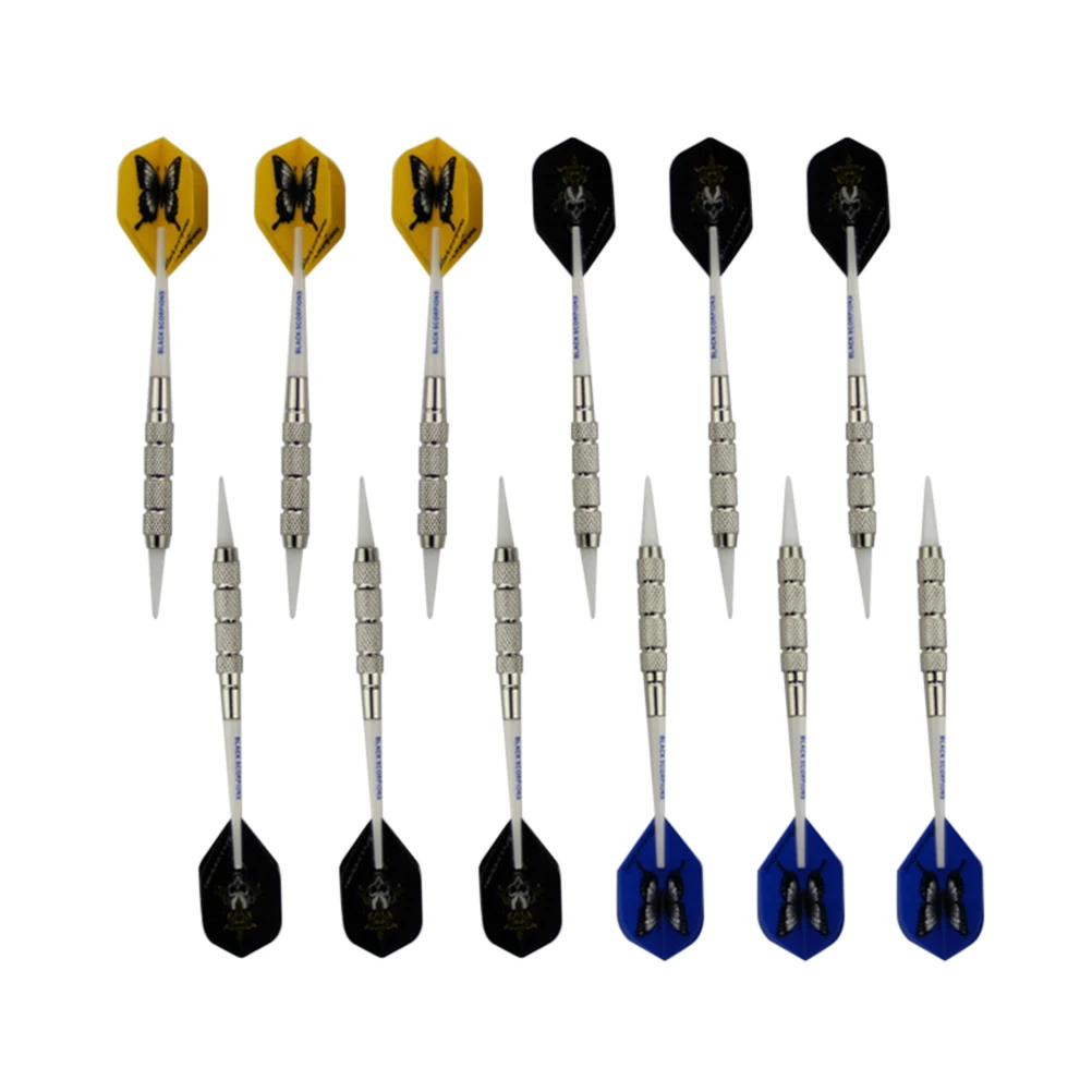 12 Pcs Steel Tip Darts Throwing Darts with Iron Shafts for Safe Training (White Head)