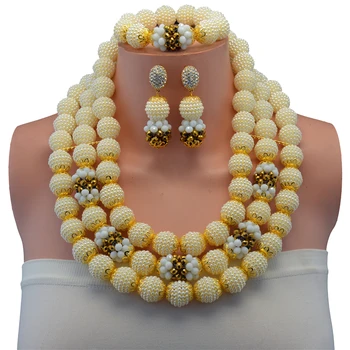 

New Arrival White Bride Necklace Set Choker Jewelry Sets Crystal Beads Necklace Set For Wedding Free Shipping