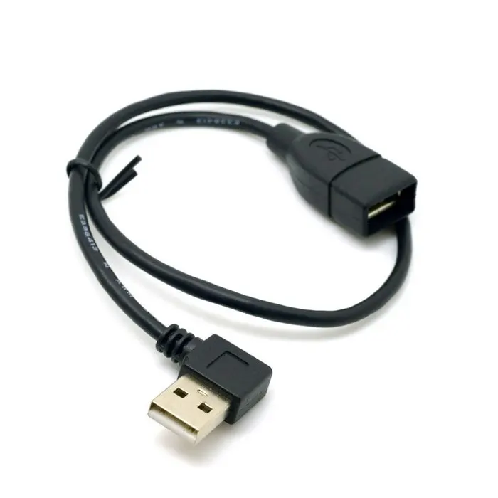 90 градусов левый и правый угловой USB 2,0 A штекер USB Женский удлинитель 10 см 20 см 40 см