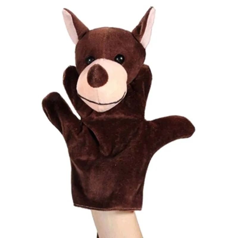 1Pcs Cute Bear Wolf Turtle Cows Dragon Hand Puppet Finger Puppet Animal