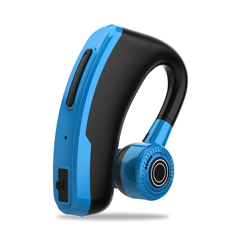 Fast Charging V10 Earphone Handsfree Business Bluetooth 5.0 Headphone Mic Voice Control Wireless Headset For Xiaomi iphone so on - Цвет: Blue