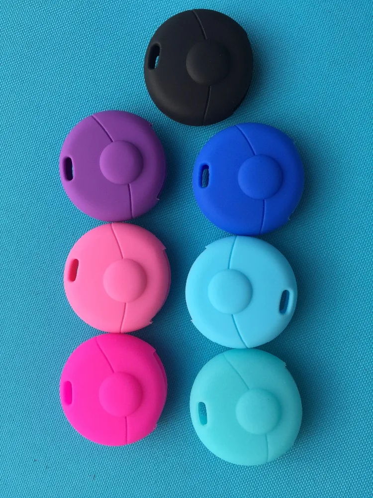 

New Silicone Cover Case Fit For Benz Smart Fortwo 450 Car Forfour Case Soft One 1 Button Remote Key Shell blank Holder Protect