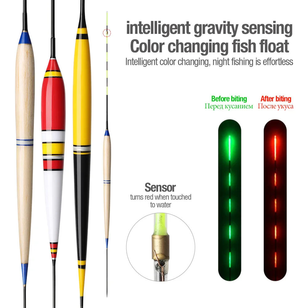 DONQL Smart Fishing Led Light Float Fish Bite Automatically Remind Color Change Glowing Float Electric Fishing Buoy With Battery (2)