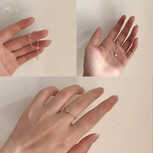 AOMU Корея металлическая Геометрическая цепочка, круглые бусины кольца для женщин кулон с искусственным жемчугом кольцо Модные ювелирные изделия из кристаллов