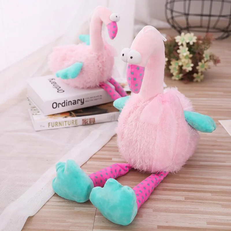 

Cute Pink Flamingo Pillow Doll Doll Plush Toy Long Leg Animal Ostrich Pillow Girl Room Decoration Rag Doll Children Holiday Gift