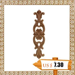 VZLX New Arrival Vintage Wood Carved Corner Onlay Applique Unpainted Furniture Cabinet Decorative Figurines Wooden Miniature DIY