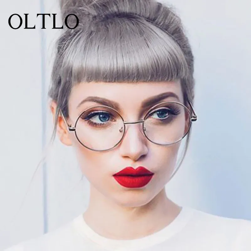 OLTLO Korean Glasses Frames Retro Full Rim Gold Eyeglass ...