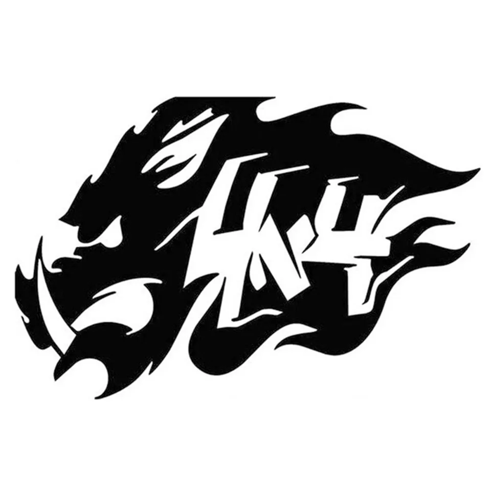 149.2CM 4x4 Boar Totem Fangs Hog Hunting Car Stickers Decals Personalized Car Accessories Cartoon Motorcycle Stickers Black   (1)
