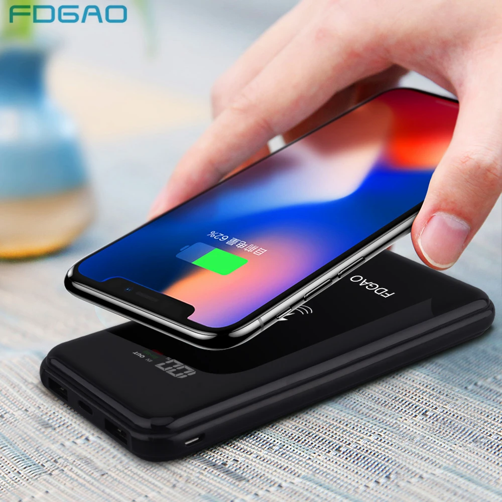 Fdgao Qi Wireless Charger 20000mAh Portable Power Bank Wireless 