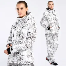 Mujeres de la chaqueta de snowboard de esquí de invierno chaqueta de las mujeres trajes de snowboard pantalones de esquí de nieve femenina jas vrouwen tenue de femme esqui