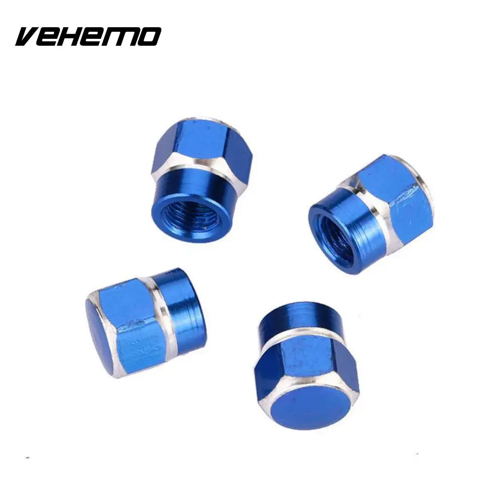 Vehemo 4Pcs Car Wheel Tires Valve Caps Auto Motorcycle Air Stems Screw