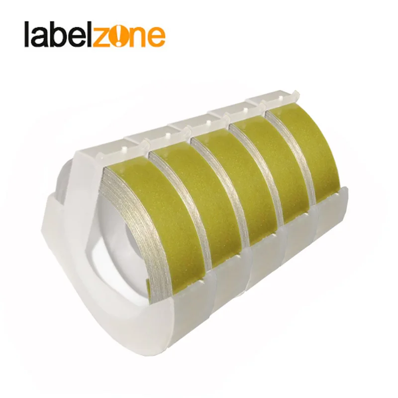 

5pcs 9mm Gold 3D Embossing PVC Label Tape Compatible Dymo 1610 12965 Manual Label printer for Motex E101 Label Maker