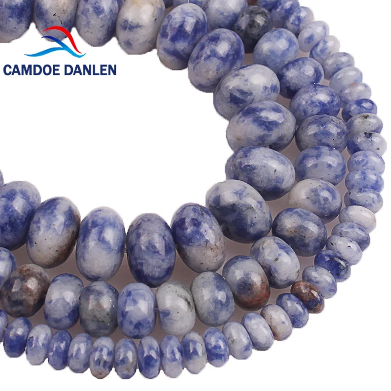 

Natural Stone White Dot Blue-vein Sodalite Abacus Spacer Beads 4 6 8mm DIY Handmade Necklace Bracelet Jewelry Making Accessories