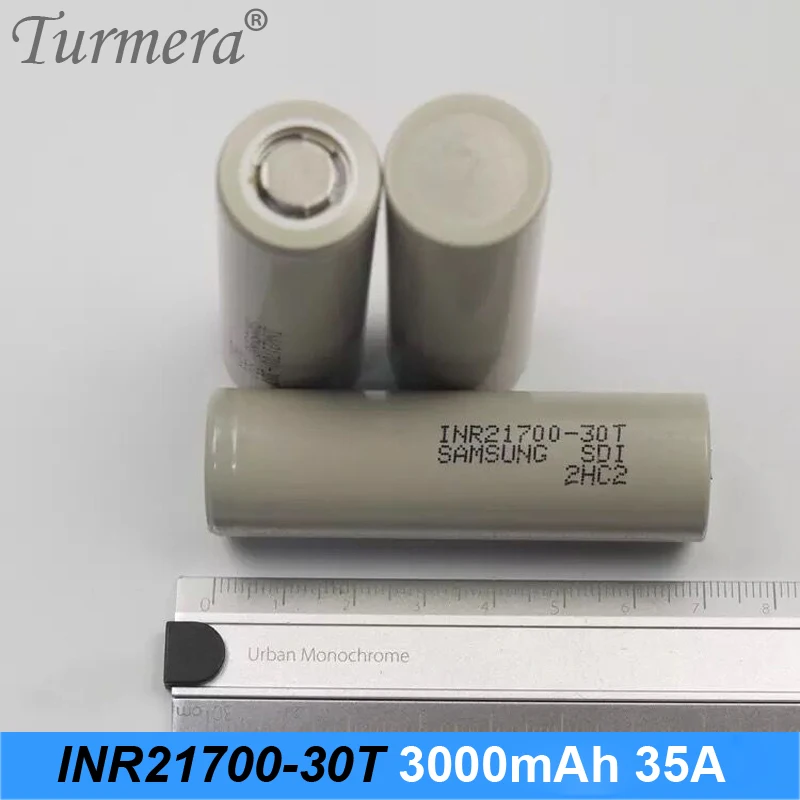 original 21700 battery 3000mah INR21700-30T 35a battery for Samsung fit for electric cigarette and screwdriver battery Turmera original 21700 battery 3000mah INR21700-30T 35a battery for Samsung fit for electric cigarette and screwdriver battery Turmera
