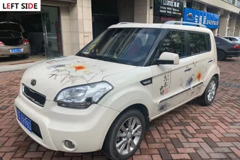 

LEFT SIDE Car Stickers Chinese Ink Flower Customization Car Styling Tailor-made Stickers Car Acessories Waterproof Sticker