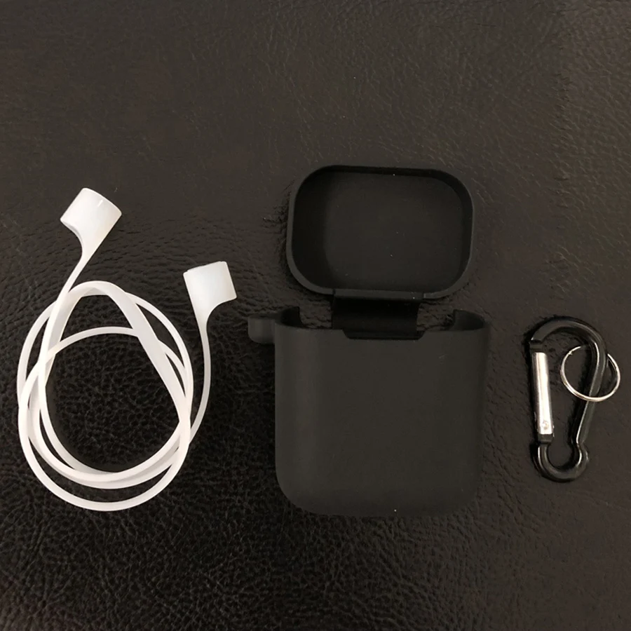 1 комплект чехол для наушников для Xiaomi Airdots Pro AIR TWS Bluetooth беспроводная гарнитура защитный чехол+ ремень против потери+ карабин