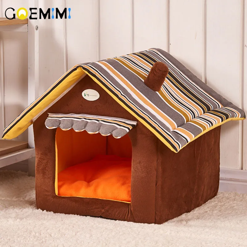 Новый складной домик в форме кошки пещера кошка котенок кровать Cama Para Cachorro мягкие