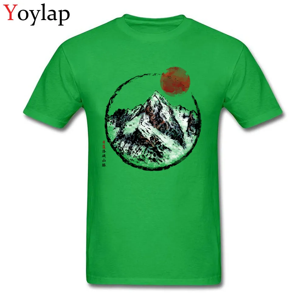 Mens T-shirts 2017 New Fashion Family Tops Shirt Summer Fall 100% Cotton O-Neck Classic Sunset in Rocky Mountain Sweatshirts green