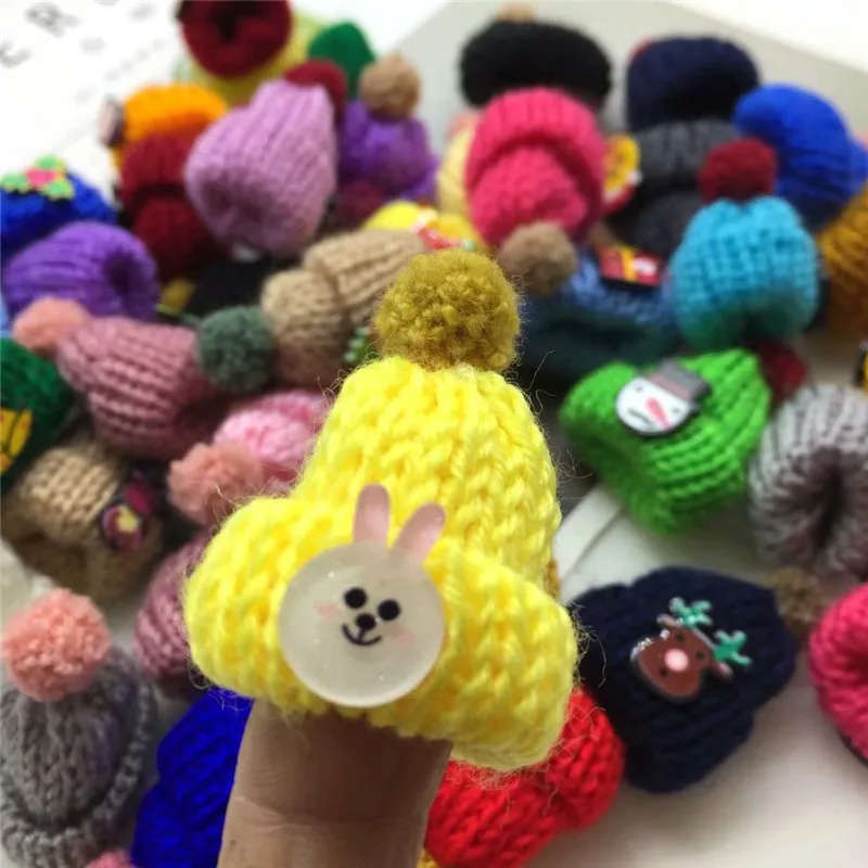 4 шт Мини ручной работы Маленькая вязаная шляпа для DIY куклы украшения чехол для телефона украшения