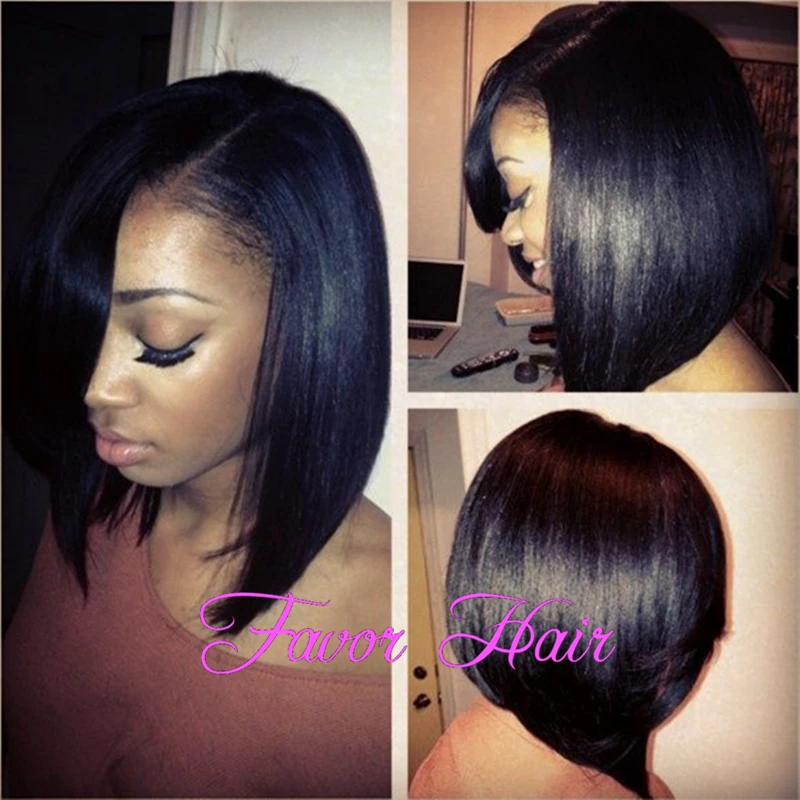 

Lace Front Wigs With Baby Hair Short Bob Synthetic Front Lace Wigs Heat Resistant Cheap Layered Bob Wigs Black Color