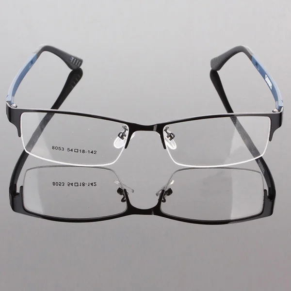 

Durable Mens Eyewear Metal Frame Half Rim Designer Clear Lens Eye Glasses Frame