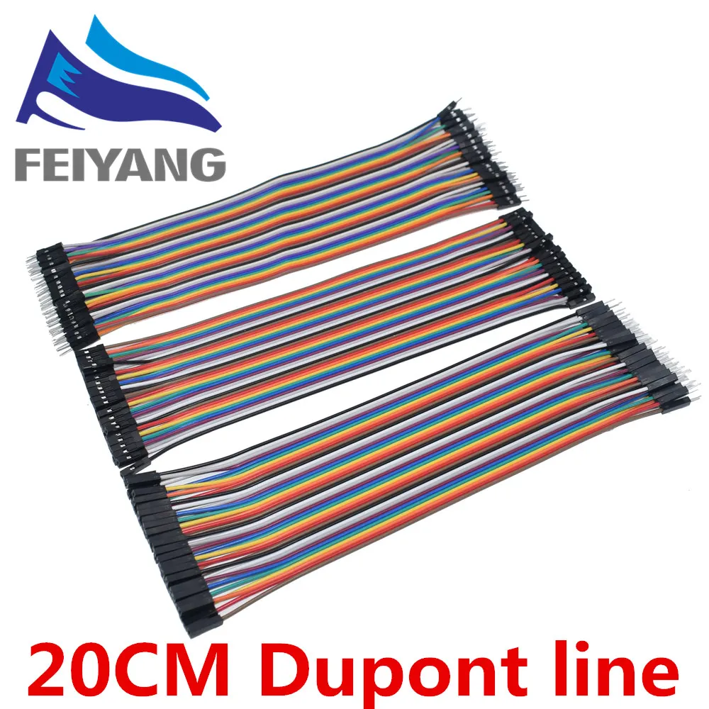 Dupont линия 20 см папа + мама и женщина перемычка провод кабель для Arduino|jumper wire|line