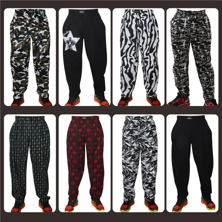 Men Bodybuilding Baggy Pants High 