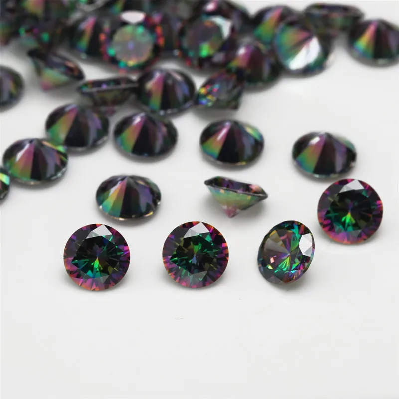Размер 1,0~ 10 мм покрытие разноцветные кубические циркония круглой огранки CZ камень искусственные камни