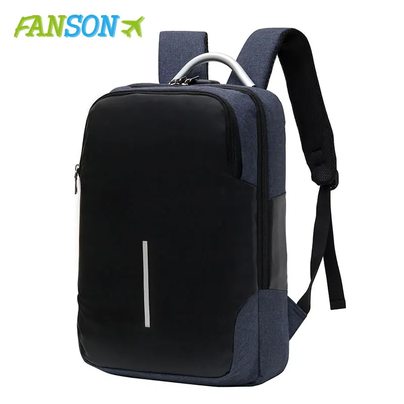 

FANSON Backpack Men 15.6 Inch Laptop Anti Theft Bagpack USB Charging Mini Back Pack for Teenager Boys Big School Business Bag