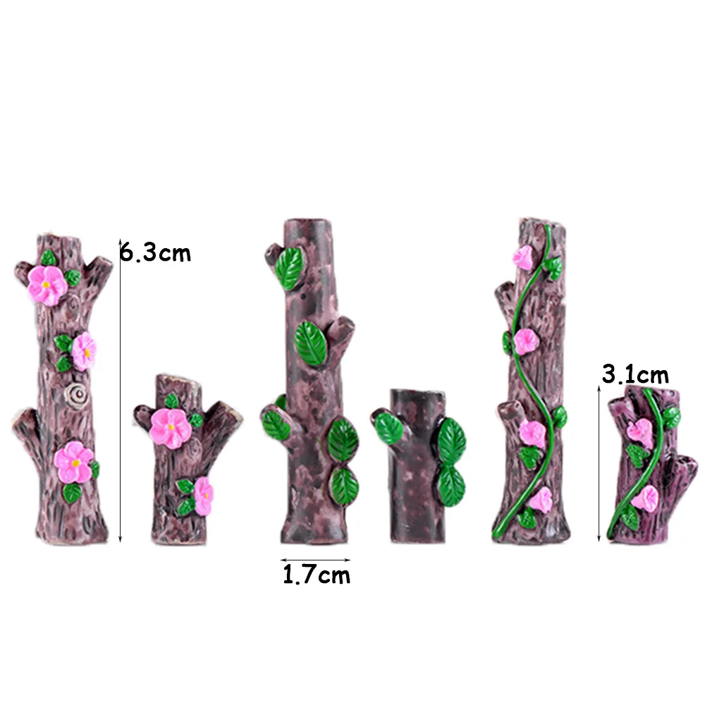 4 шт./партия милые цветочные дерево пень статуэтки для бонсай Фея садовые миниатюры для террариумов орнамент кукольный домик домашний декор