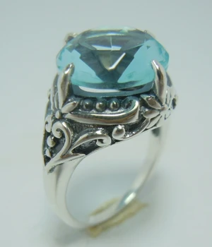 

Free shipping can customize DIY fashion personality, is the new Blue ancient silver ring
