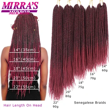 

Mirra's Mirror 7packs Senegalese Twist Braids Hair Synthetic Braids Hair Extension Ombre Twist Braid Hair 30Roots/Pack