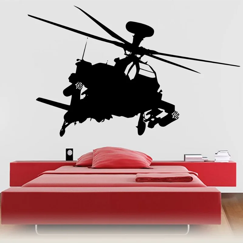 Army Forces Helicopter Removable Wall Stickers for Nursery Kids Room