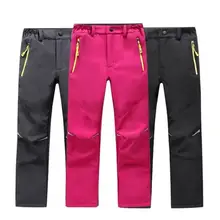 Брендовые водонепроницаемые ветрозащитные штаны для мальчиков и девочек; детская верхняя одежда; теплые брюки; спортивные брюки для альпинизма для От 4 до 14 лет