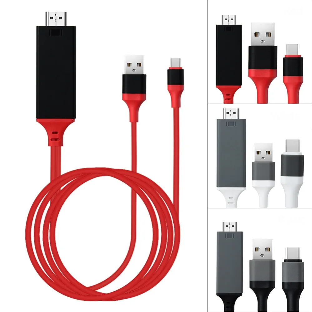 

2M USB 3.1 Type C to HDMI Cable Adapter Converter Ultra HD 1080P Charging HDTV Video Cable