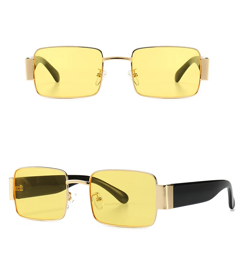 Peekaboo, черные, золотые мужские солнцезащитные очки, Мужская Металлическая оправа, красный, желтый, зеленый, Летний стиль,, солнцезащитные очки для женщин, квадратные, uv400
