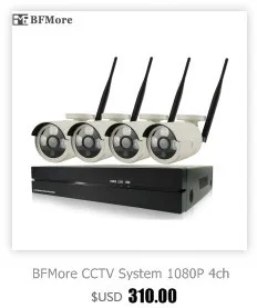 BFMore CCTV System 720P 4ch Wireless kit with 8ch NVR Indoor IR Night Vision IP Camera wifi Camera kit Security System