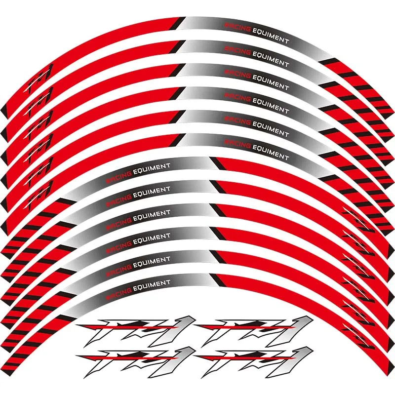 Высокое качество 12 шт. подходит мотоцикл наклейка для колес в полоску светоотражающий обод для Yamaha FZ1 FZ6 FZ-07 FZ8 FZ-09 FZ-10 FZS1000 - Цвет: 18