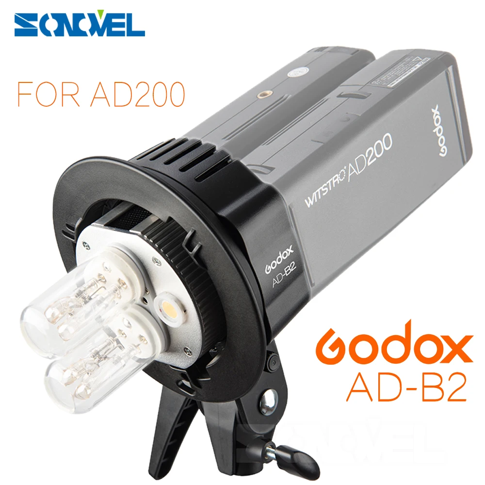 Godox AD-B2 Bowens Mount две трубки световая Головка Кронштейн для AD200 Портативный Вспышка Speedlite