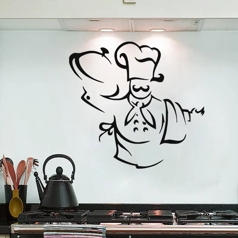 YOYOYU Wall Decal Chef Pattern Kitchen Vinyl Wall Stickers Bon Appetite Quotes Art Mural Removable Interior Window Logo DIYSY864 YOYOYU Wall Decal Chef Pattern Kitchen Vinyl Wall Stickers Bon Appetite Quotes Art Mural Removable Interior Window Logo DIYSY864