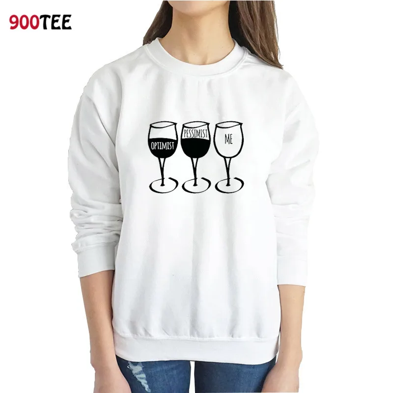 

New Fashion Women Sweatshirt Wine Pullover White Funny Hoodies Female Autumn Streetwear Long Hoodie Women Winter Clothes
