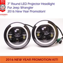 1 Пара Angel Eyes 7 »LED Фара Для Wrangler JK TJ LJ H4 Привет-ло Луч PAR56 Передняя Вождения Фары Стиль Для Земли Rover