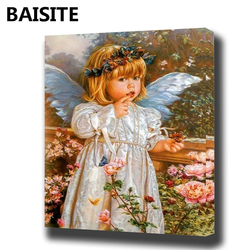 Картина маслом по номерам BAISITE сделай сам на холсте с цветами для гостиной