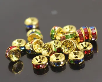 

Rhinestone Crystal Spacer Copper Beads,6mm 8mm 10mm 12mm,100 pcs