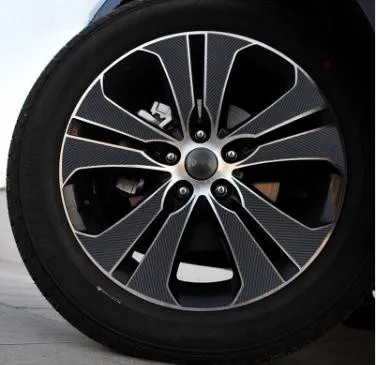 

CAR STYLING BLACK CARBON FIBER VINYL WHEEL HUB STICKER FIT FOR KIA SPORTAGE R 2010-2015 EXTERIOR ACCESSORIES (FOR 18' WHEELS))