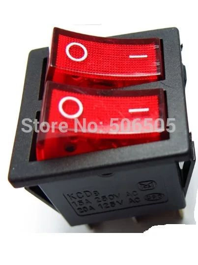 

KCD8 Rocker switch belt light two gang switch double switch 5pcs/lot