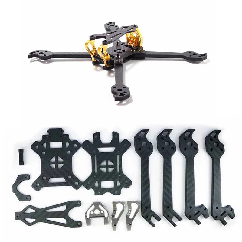 

FLYWOO MACAW 220mm Frame Kit Carbon Fiber 5mm Arm Thickness Support Foxxer Arrow Micro Swift 5 Inch Propeller for Racing Drone