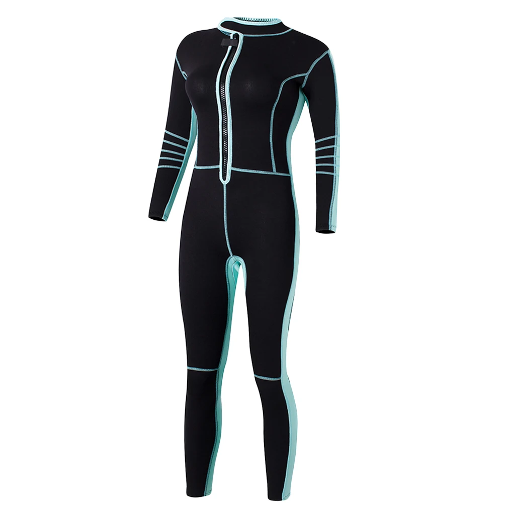 Womens Wetsuit Full One-piece 3mm Neoprene Surfing Scuba Diving Snorkeling Swimming Long Sleeve Suit