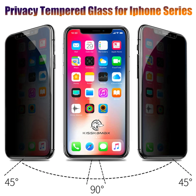 Bildschirm Privatsphäre Filter ich Telefon 6 6S 7 8 Plus xs Schutz Glas auf die für Apple Iphone X