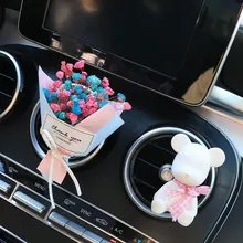 Креативный автомобильный воздушный диффузор с зажимом освежитель воздуха автомобильный воздуховод вентиляционный Орнамент Ручной Работы консервированный Быстросохнущий букет цветов